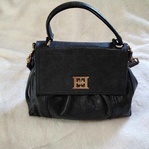 Escada leather handbag with shoulder strap black